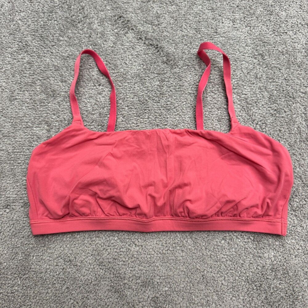 Auden Unlined Scoop Neck Bralette Womens Large Pink Stretch Lounge Bra Everyday
